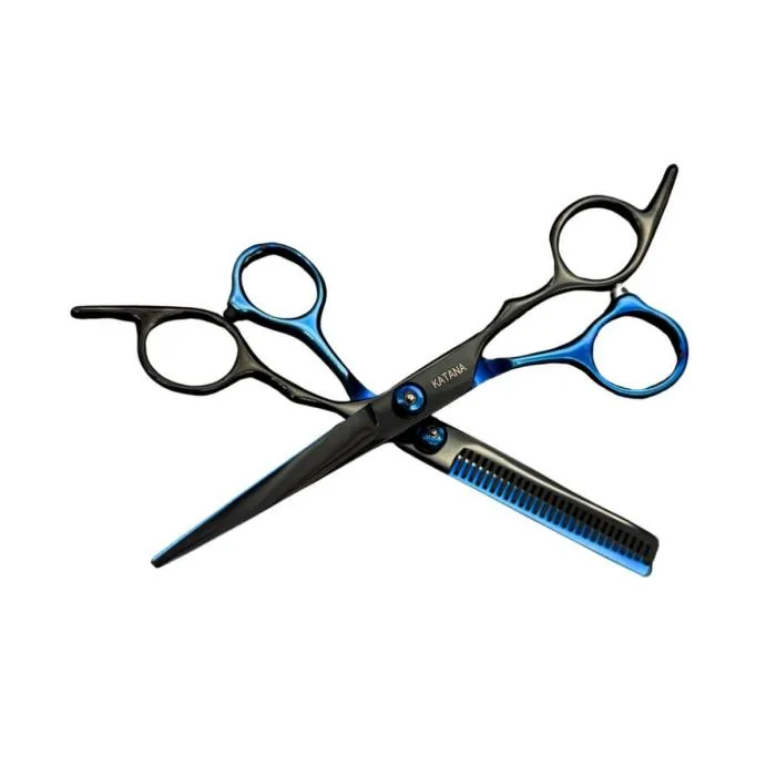 Set de Tijera Katana Black Blue 6" GLS-BL