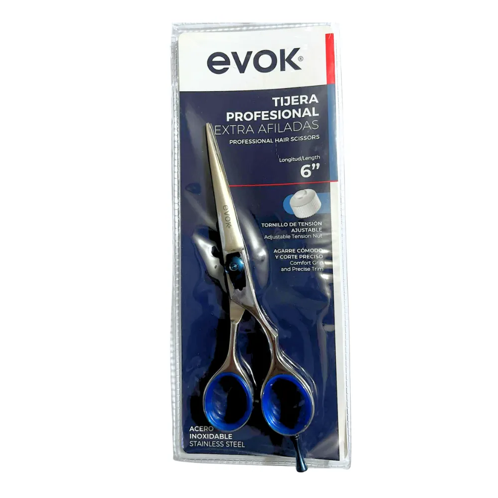 [EV-HS-1P] Tijera De Corte Silver Blue acero inoxidable Profesional De 6" EV-HS-1P