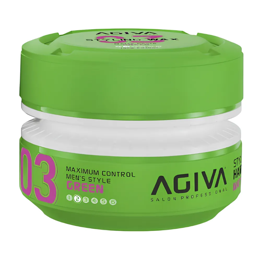Cera Agiva verde  de arcilla para peinar el cabello 03 Strong Hold Matte Look Plus