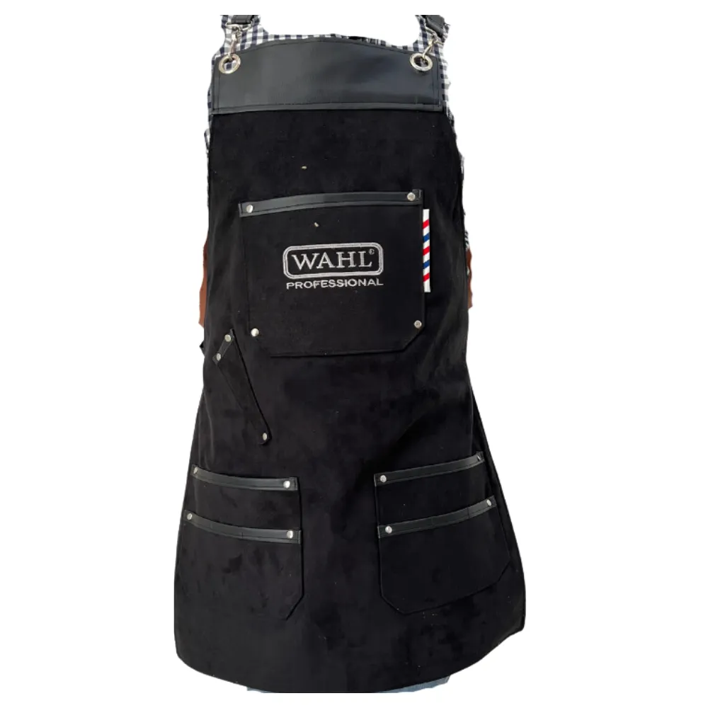 Delantal de Barbero Negro Mate  WAHL Imitación Cuero