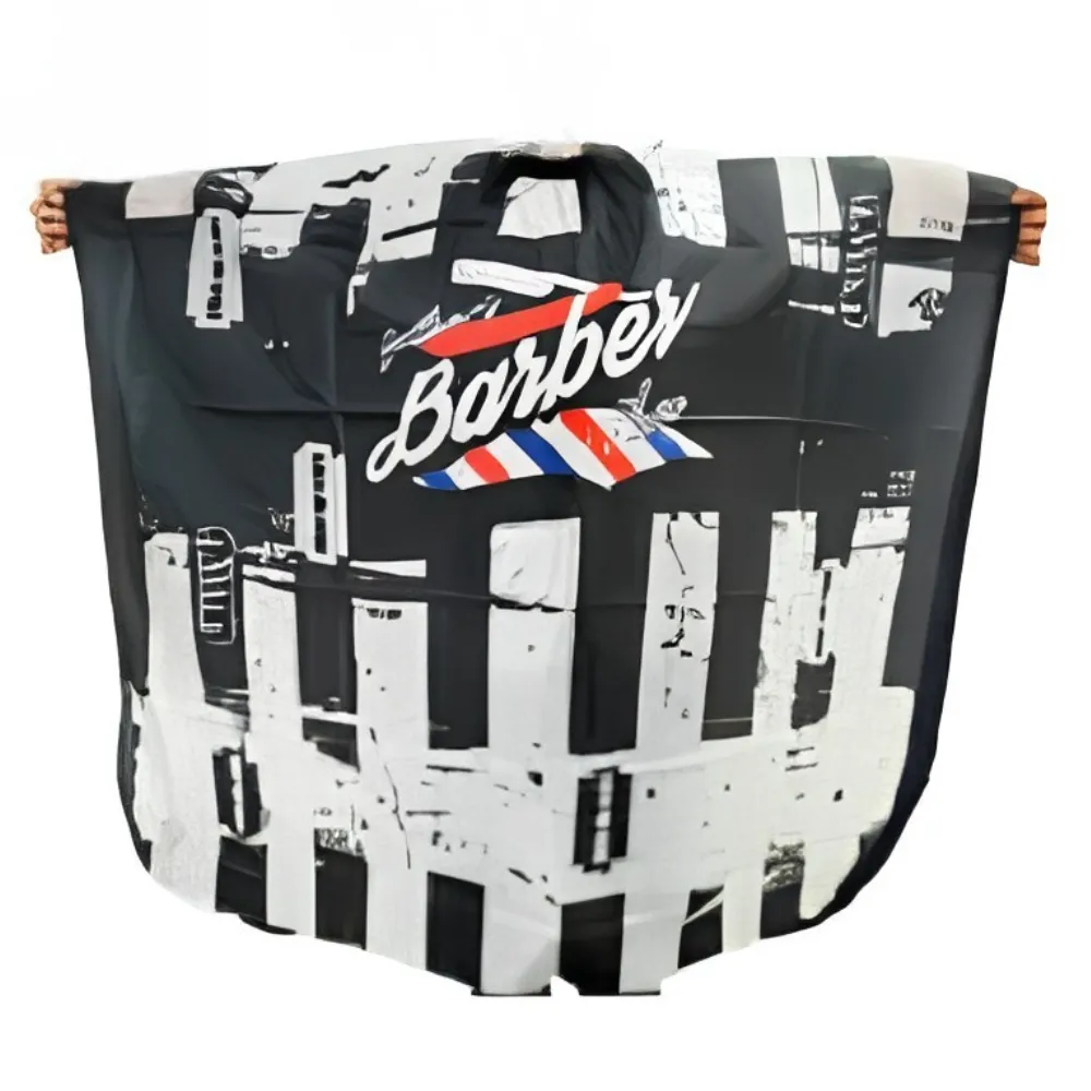 Capa De Adulto Diseño Negro con blanco Barber Negro 717166
