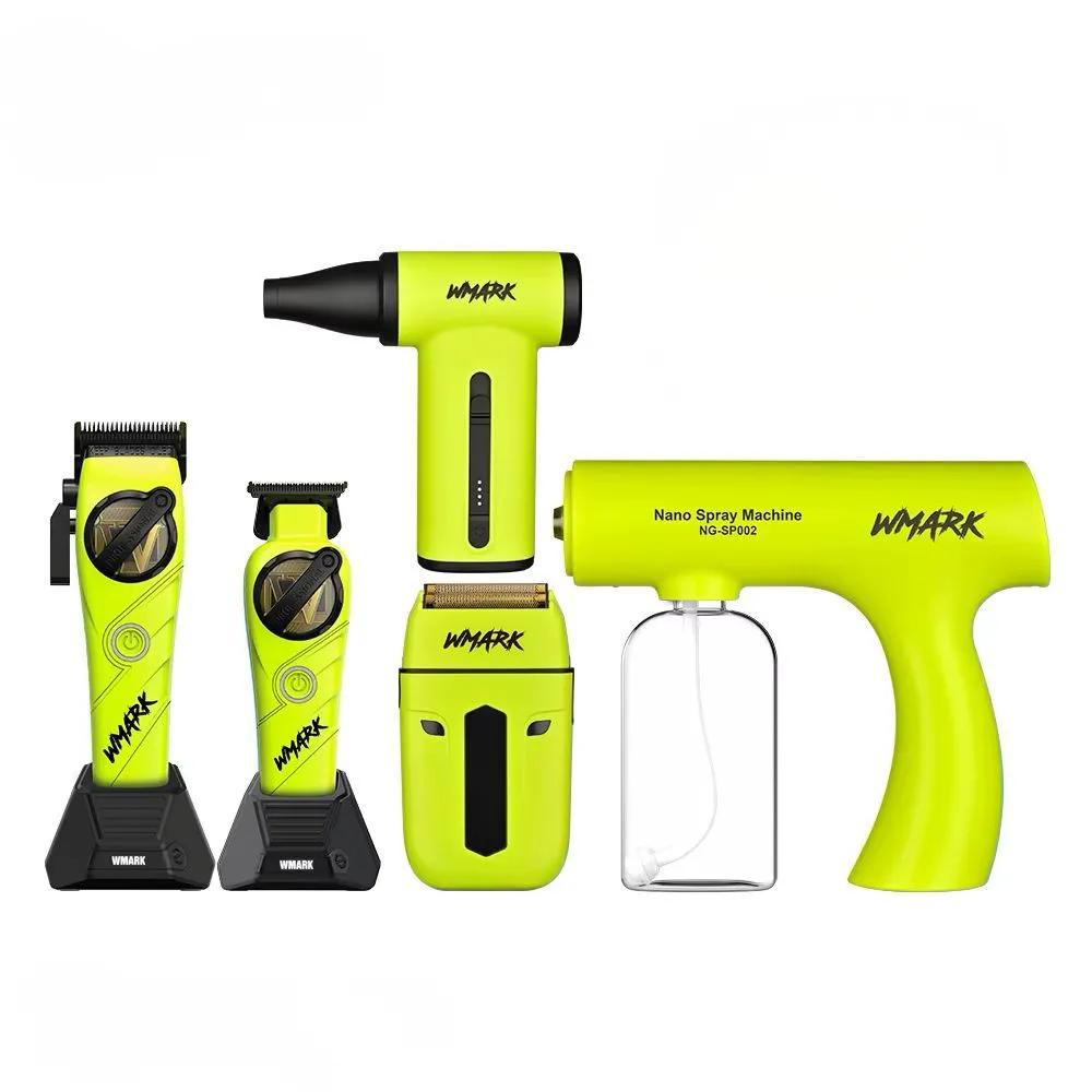Combo W-MARK NG-8637 Amarillo Cortadora+Talladora+Rasuradora+Pulverizadora+Soplador