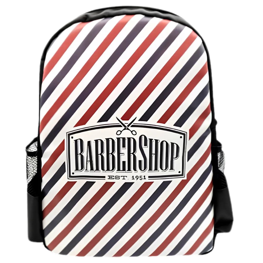 Mochila de Barbero Rayas Rojas y Azules